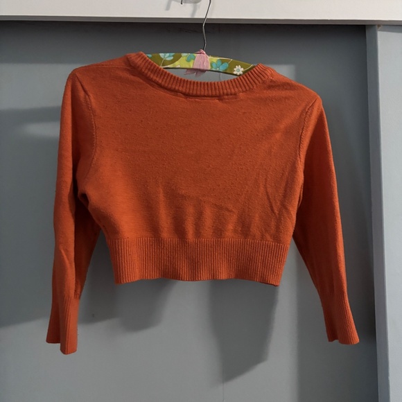 Modcloth Fervour Cropped Cardigan / Pumpkin - Picture 5 of 6